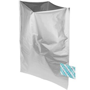 dry-packs 5-gallon, 20"x30" mylar bags and 2000cc oxygen absorbers, 10 pack - for food shipping & storage,silver,mb20x30-2000cc-10pk-alt1