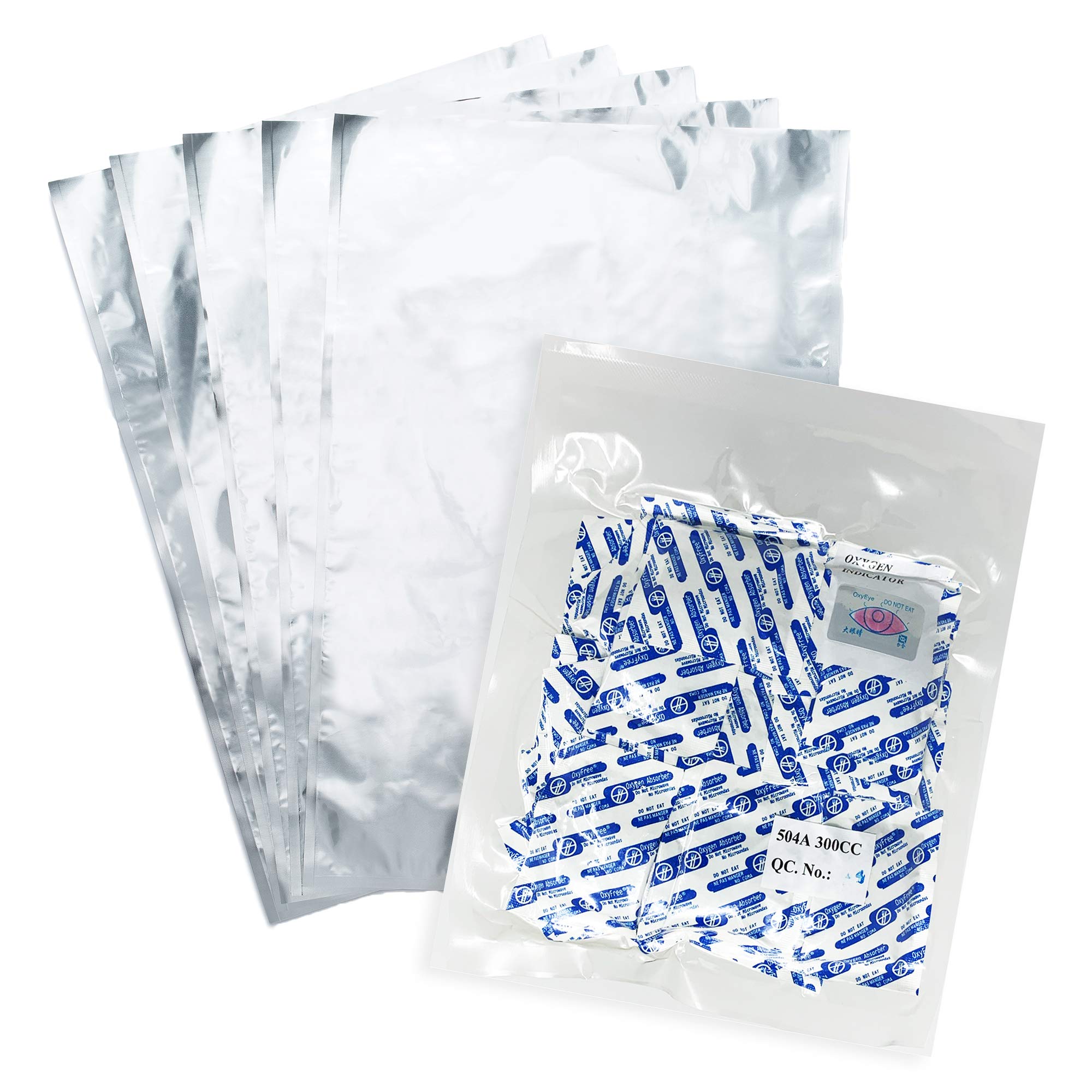 (50) 10"x16" Mylar Bags + (50) 300cc Oxygen Absorbers Combo