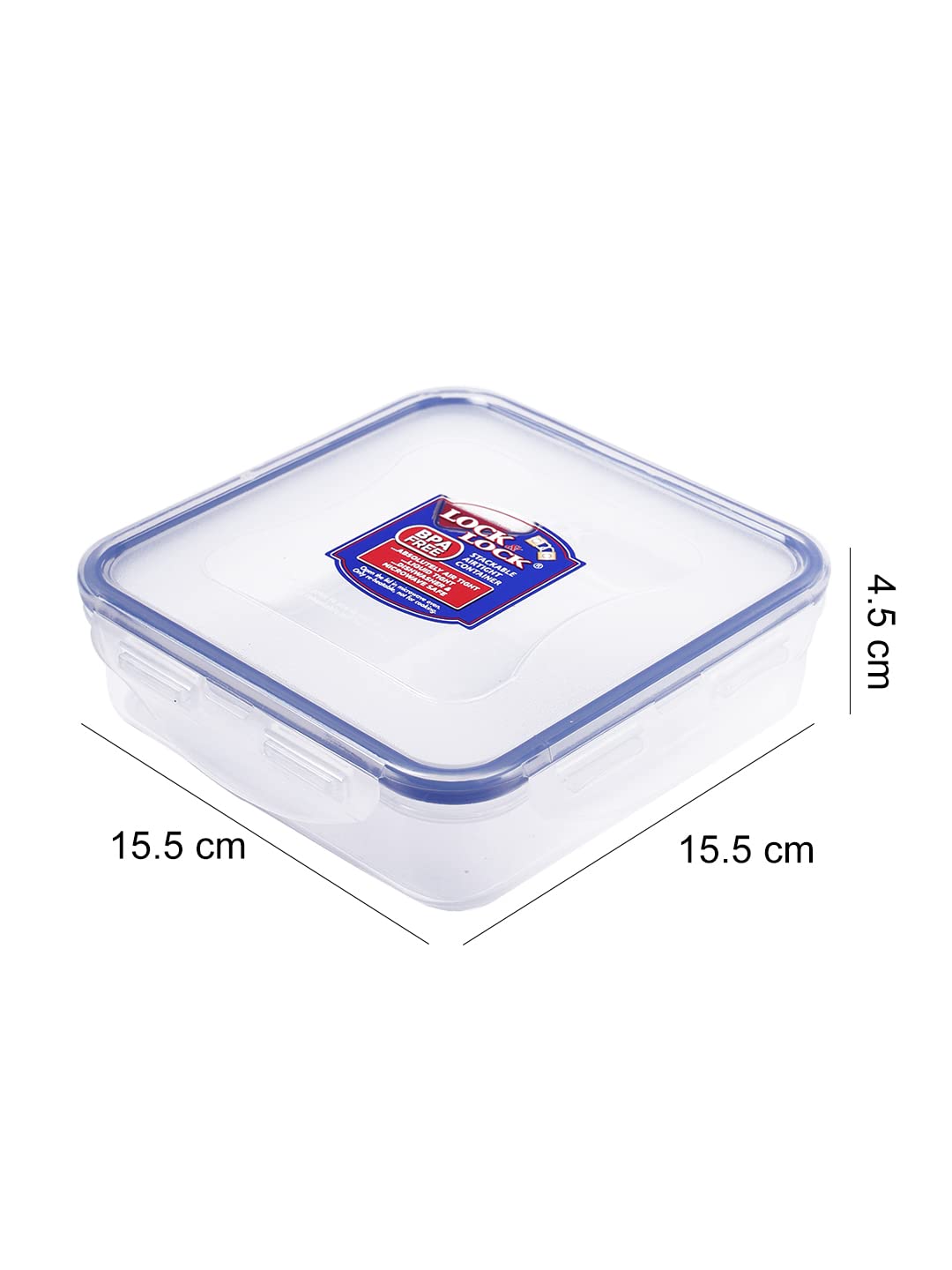 LOCK & LOCK 20-Fluid Ounce Square Food Container, Short, 2-1/2-Cup