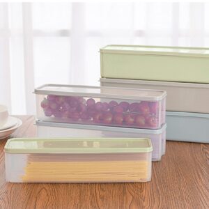 3PCS Rectangular Pasta Spaghetti Noodle Keeper Box with Cover,Pasta Canister Set,Dishwasher Safe (11.8x3.23x3.14inch)