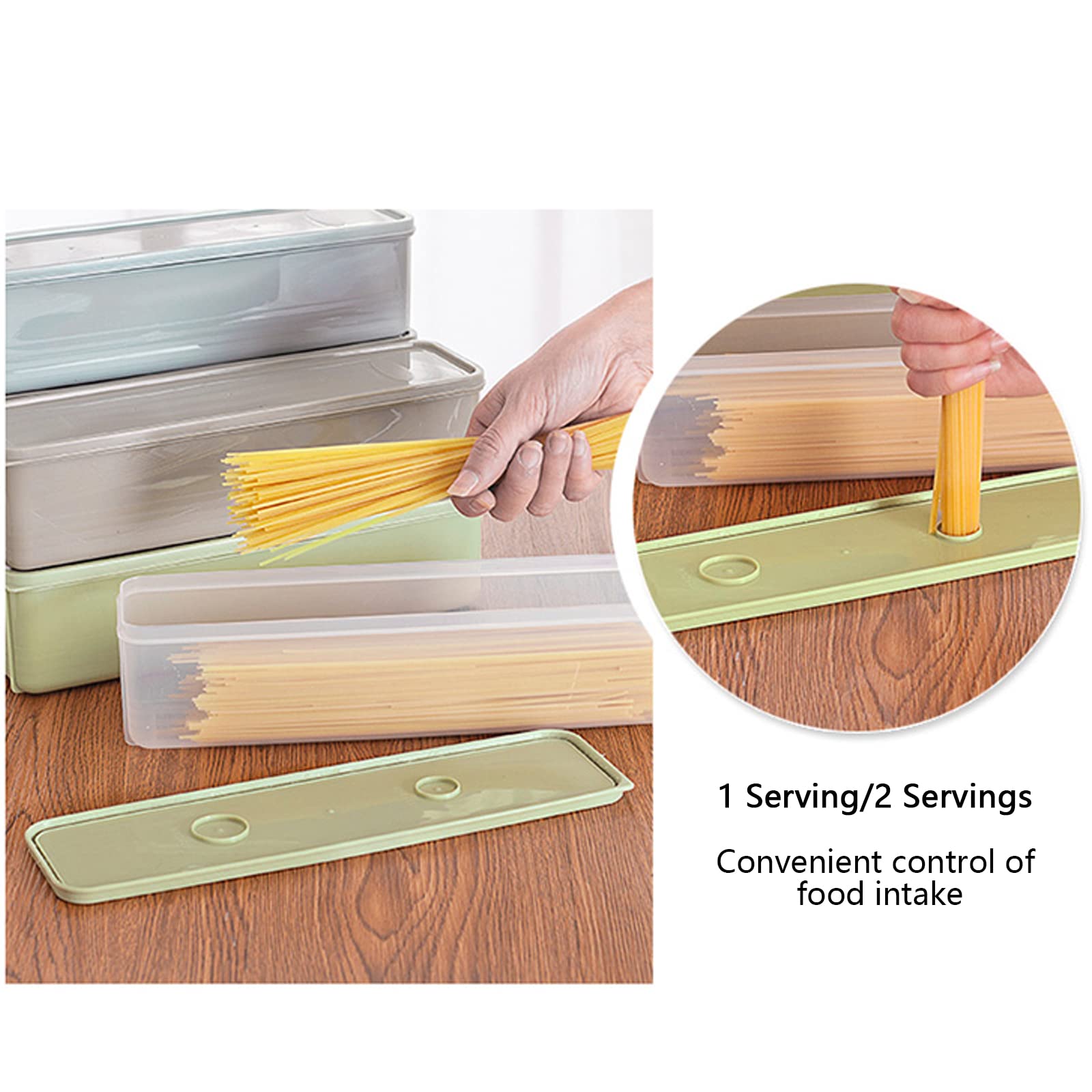 3PCS Rectangular Pasta Spaghetti Noodle Keeper Box with Cover,Pasta Canister Set,Dishwasher Safe (11.8x3.23x3.14inch)