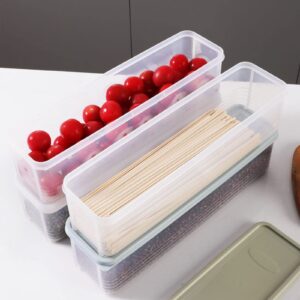 3PCS Rectangular Pasta Spaghetti Noodle Keeper Box with Cover,Pasta Canister Set,Dishwasher Safe (11.8x3.23x3.14inch)