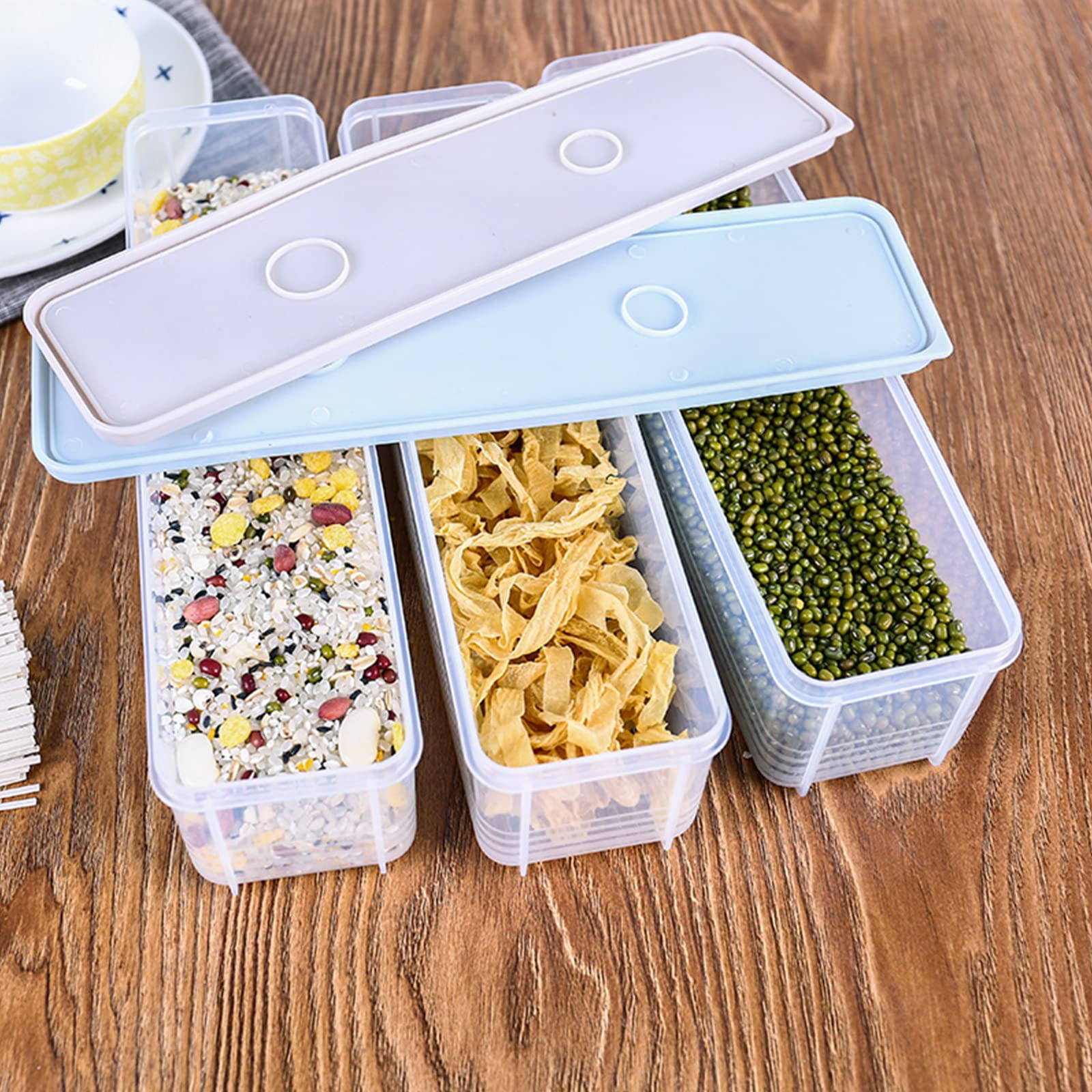 3PCS Rectangular Pasta Spaghetti Noodle Keeper Box with Cover,Pasta Canister Set,Dishwasher Safe (11.8x3.23x3.14inch)