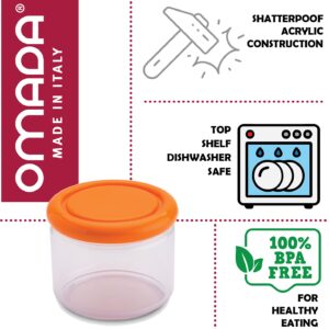 OMADA Acrylic Airtight Storage Container: Sugar Flour Container and Pasta Container - Storage Jar for Food Toiletries Office Supplies - Dishwasher Safe Storage Container Cylinder - 16 Oz – Violet Lid