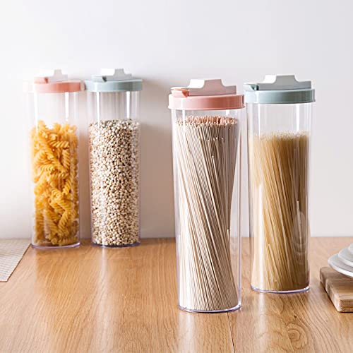 EMPYRI Kitchen storage box storage jar sealed storage noodle kitchen hanging noodle storage box round pasta storage bucket pink