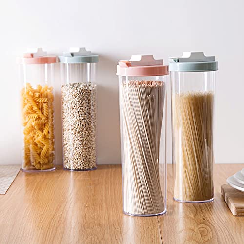 EZGISH Kitchen storage box storage jar sealed storage noodle kitchen hanging noodle storage box round pasta storage bucket blue