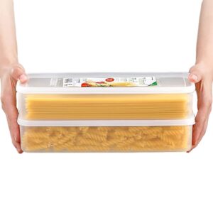 2 pack-pasta storage containers, airtight spaghetti food container with soft lids, bpa free, kitchen box organization jar for spaghetti, cereal, flour, sugar, noodles (2)