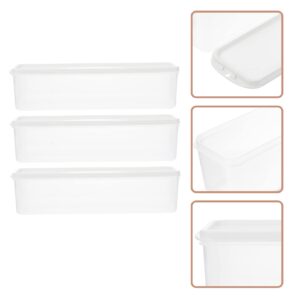 Operitacx Flour Container 3Pcs Pasta Storage Containers Spaghetti Cereal Noodle Keeper Box Refrigerator Airtight Food Storage Containers for Spaghetti Noodles Pasta Eggs Fruits Snacks Pasta Jar