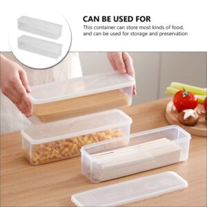 RFME Pasta Storage Containers with Airtight Lid 2Pcs Rectangular Spaghetti Noodle Box Chopstick Storage Holder Canisters for Kitchen Pantry Refrigerator