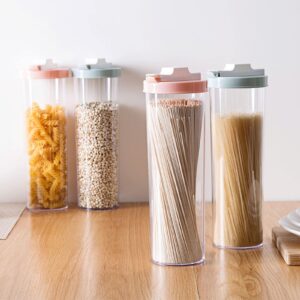 Kitchen storage boxCreative storage jar sealed storage noodle kitchen hanging noodle storage box round pasta storage bucket blue