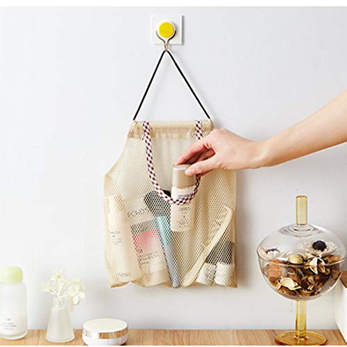 Mesh Vegetable Kitchen Storage Fruit and Storage Bag Bag Kitchen，Dining & Bar Kitchen Containers for Organizing (Beige, One Size)