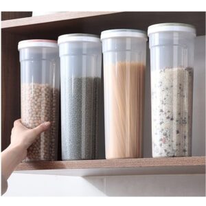 FSHAN Kitchen Jars 2L Tall Clear Spaghetti Pasta Storage Container with Adjustable Lid Plastic Kitchen Food Storage Jar Kitchen Storage Containers Useful Container Set (Color : 3pack A)