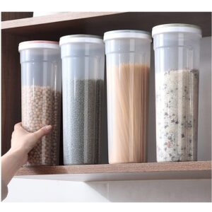 FSHAN Kitchen Jars 2L Tall Clear Spaghetti Pasta Storage Container with Adjustable Lid Plastic Kitchen Food Storage Jar Kitchen Storage Containers Useful Container Set (Color : 1pcs B)
