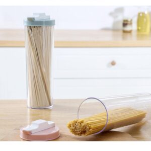 EUBIE Kitchen Storage Box Creative Storage jar Sealed Storage Noodles Kitchen Hanging Noodle Storage Box Round Pasta Storage Bucket Blue