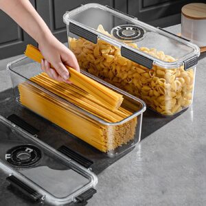 2pcs pasta storage container, plastic spaghetti food storage box, noodle canister with lid for spaghetti, noodles, pasta, eggs, fruits snacks (size : 11.4l)