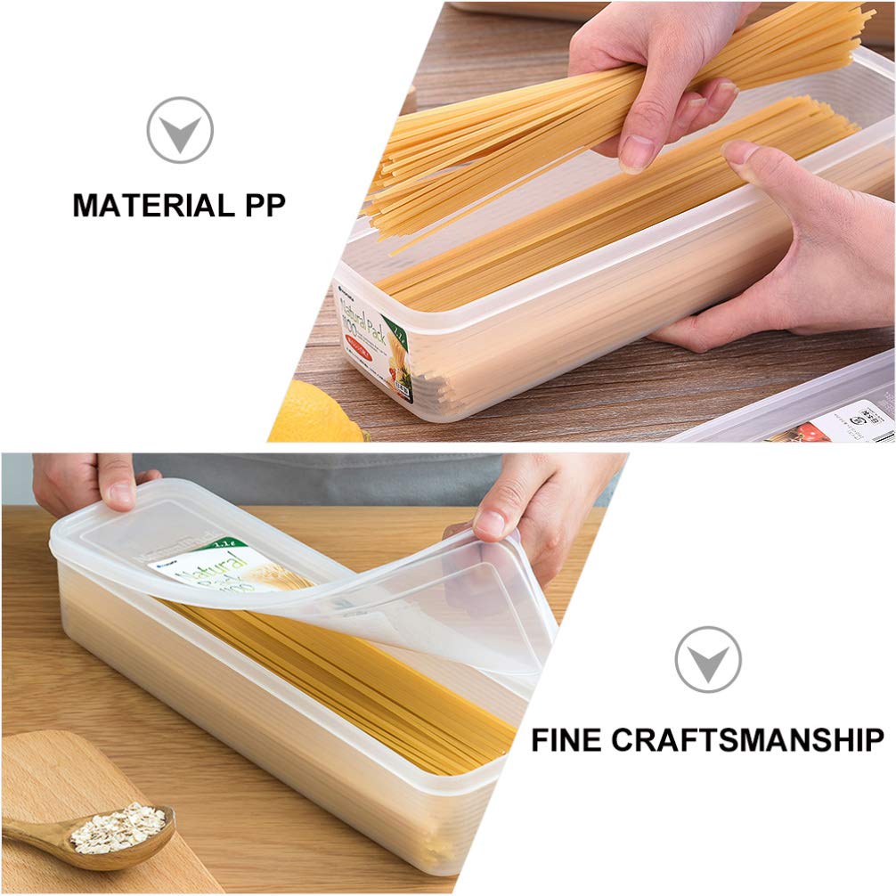 Zerodeko Spaghetti Noodles Pasta Container Spaghetti Noodle Storage Container Cereal Noodle Keeper Box Plastic Refrigerator Food Container for Pantry Organization and Storage Storage Drawers