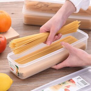 Zerodeko Spaghetti Noodles Pasta Container Spaghetti Noodle Storage Container Cereal Noodle Keeper Box Plastic Refrigerator Food Container for Pantry Organization and Storage Storage Drawers