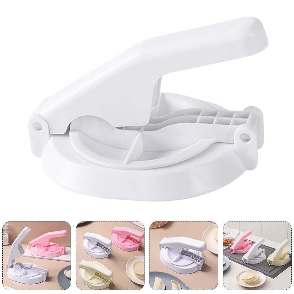 Cabilock 1pc Dumpling Wrapper Dumpling Roller Skin Dough Presser Comal Para Tortillas Pelmeni Molds Mr Tortilla Hand Mold Flour Dough Ball Presser Cutter Ravioli White To Rotate