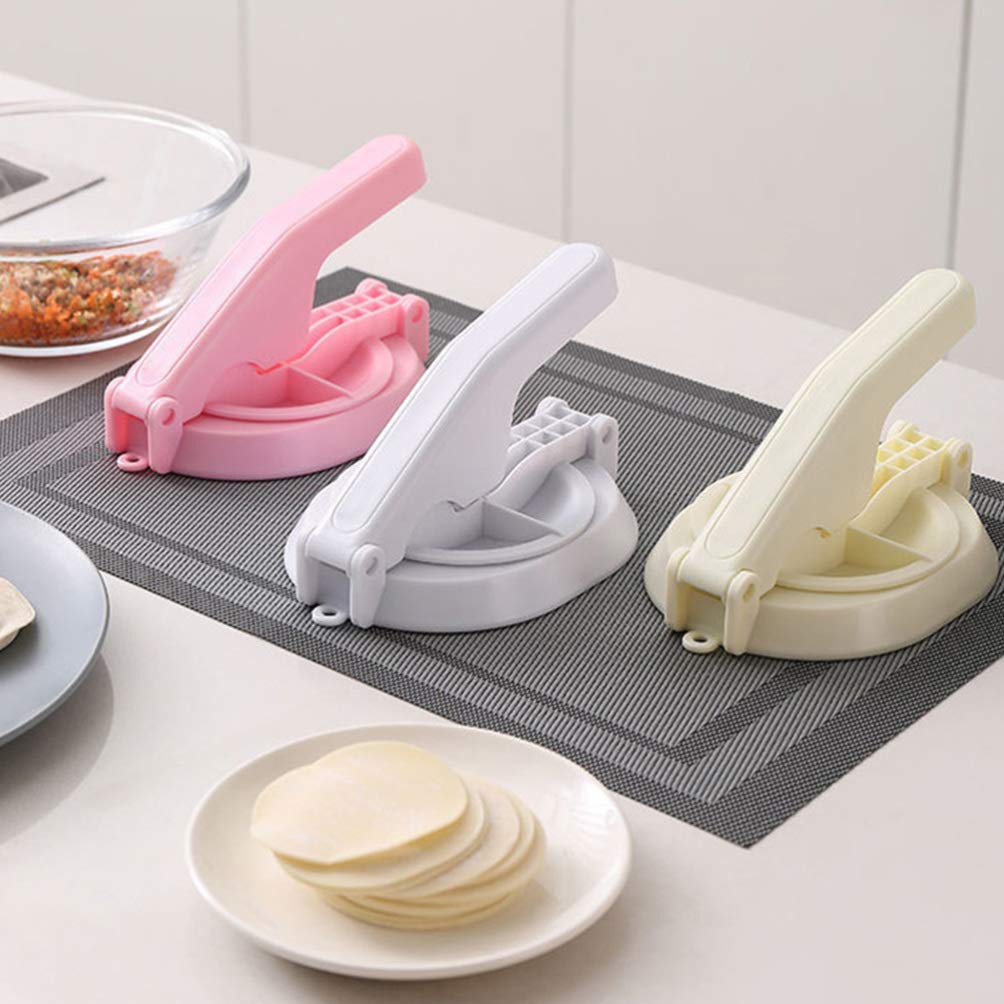 Cabilock 1pc Dumpling Wrapper Dumpling Roller Skin Dough Presser Comal Para Tortillas Pelmeni Molds Mr Tortilla Hand Mold Flour Dough Ball Presser Cutter Ravioli White To Rotate