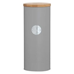 typhoon living pasta storage canister with bamboo lid, grey, 2.5 litre