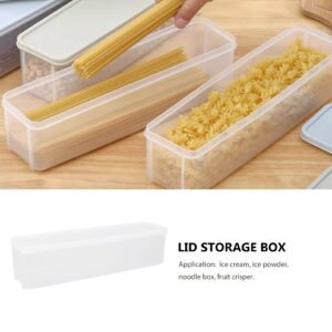 Cabilock 2pcs Noodle Preservation Box Food Containers Refrigerator Storage Bins Pasta Container Containers for Food Clear Drawer Spaghetti Seal White Food Grade Pp Snack Box