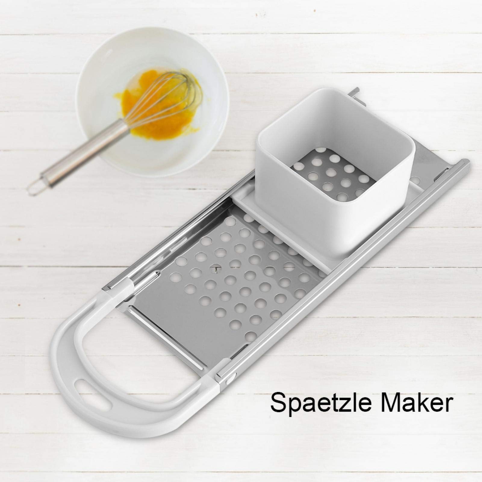 Stainless Steel Spaetzle Maker, Convenient Storage Space Saving Quickly Create Perfect Even Spots Savoury Sweet Dishes Great Substitute for Pasta Rice Potatoes