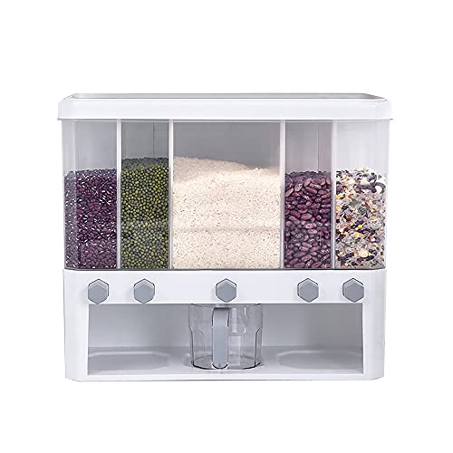 TTONSUE Glass Rice Container Rice Storage Container Rice Dispenser for Black Rice Yellow Rice Red Beans Rice Mung Beans Soybeans and other Granular Grains