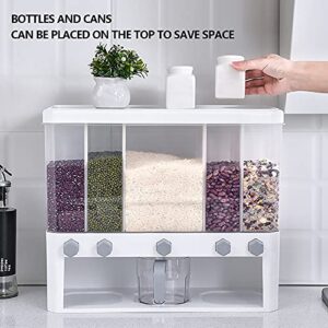 TTONSUE Glass Rice Container Rice Storage Container Rice Dispenser for Black Rice Yellow Rice Red Beans Rice Mung Beans Soybeans and other Granular Grains