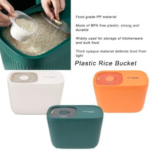 Rice Bucket, Rice Container Proof Plastic Multi Use for Flour (White)