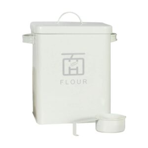 cabilock box flour bucket iron white to rotate organizer household