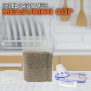 Rice Food Storage Containers Lid Airtight Measuring Cup Container Dry Pour Spout 16 Cups Exultimate