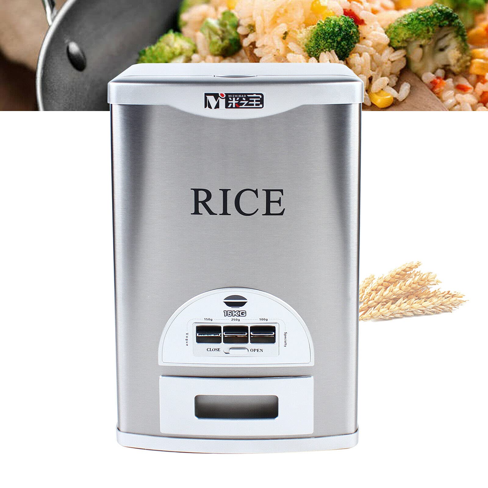 LOYALHEARTDY Automatic Rice Dispenser, Grain Storage Box Rice Storage Container Kitchen Storage Container Sealed Bulk Food Container Storage with Lid for Kitchen Organization and Storage