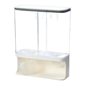 wall-mounted dry food dispenser, transparent wall-mounted single dry rice container storage box, with a sealed lid, for grain, rice, candy, coffee beans