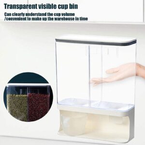 Wall-Mounted Dry Food Dispenser, Transparent Wall-Mounted Single Dry Rice Container Storage Box, with A Sealed lid, for Grain, Rice, Candy, Coffee Beans