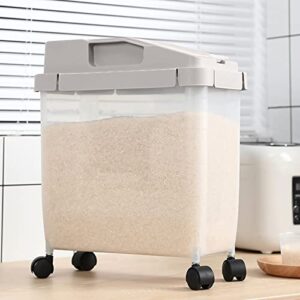 rice container 20l food grain container, portable rice container with measuring cup, large capacity for storage, suitable for kitchen video storage