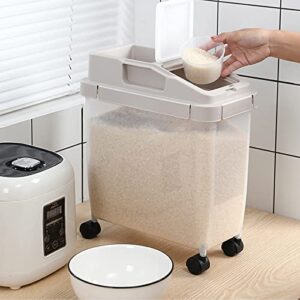 Rice Container 20l Food Grain Container, Portable Rice Container with Measuring Cup, Large Capacity for Storage, Suitable for Kitchen Video Storage