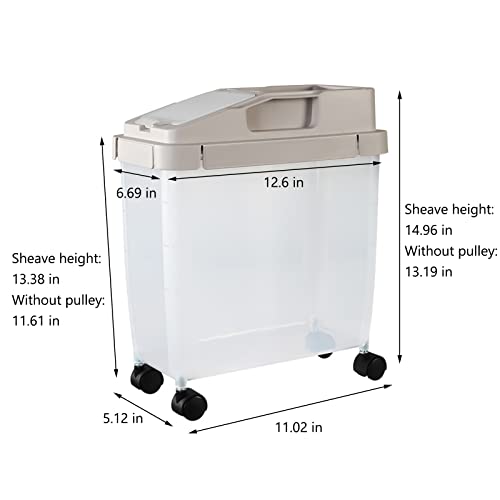 Rice Container 20l Food Grain Container, Portable Rice Container with Measuring Cup, Large Capacity for Storage, Suitable for Kitchen Video Storage