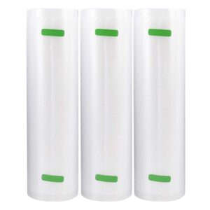 vacuum sealer bags（3 packs）-11" x 16' rolls custom-sized vacuum food saver bags great for vac storage, meal prep or sous vide