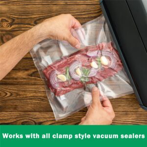 Foovick Vacuum Sealer Bags - Pack of 3 Vacuum bags with 30 Label Sheets, Perfect Sous Vide Bags for Food Saving - Sizes 8 in x 12ft, 10 in x 12ft, 11 in x 12ft