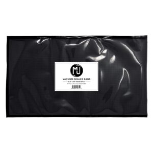 mj commercial-grade vacuum sealer bags for food storage, sous vide | case of 500 (11.5" x 20" 3.2 mil, black and clear)