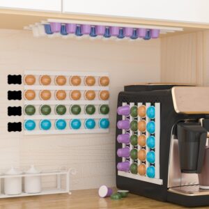 matt saga k cup holder 12 pcs hiding style coffee pod holder, self-adhesive mounted coffee pod stands, suitable for a variety of scenarios and a variety of brand of coffee capsules organizer station