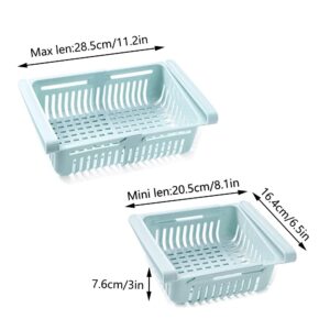 4 Pack Fridge Drawer Organizer Refrigerator Drawers For Shelves - Adjustable Kitchen Organizer With Pull Out Storage Rack Box - Sliding Partition Fridge Hanging Organizer