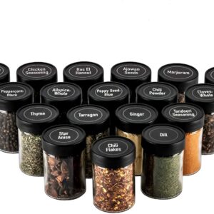 AllSpice 3” Glass Spice Jars 3 fluid ounces- 18 pack