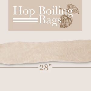 Hops and Grain Muslin Steeping Bag - Cotton Mills Beer Brewing Bags 28” (10 Count) - Microbrew, Homebrew Filtering Accessories - Boiling Bags For Tea, Cooking, Nut Milk, Soups - Hop and Grains Socks