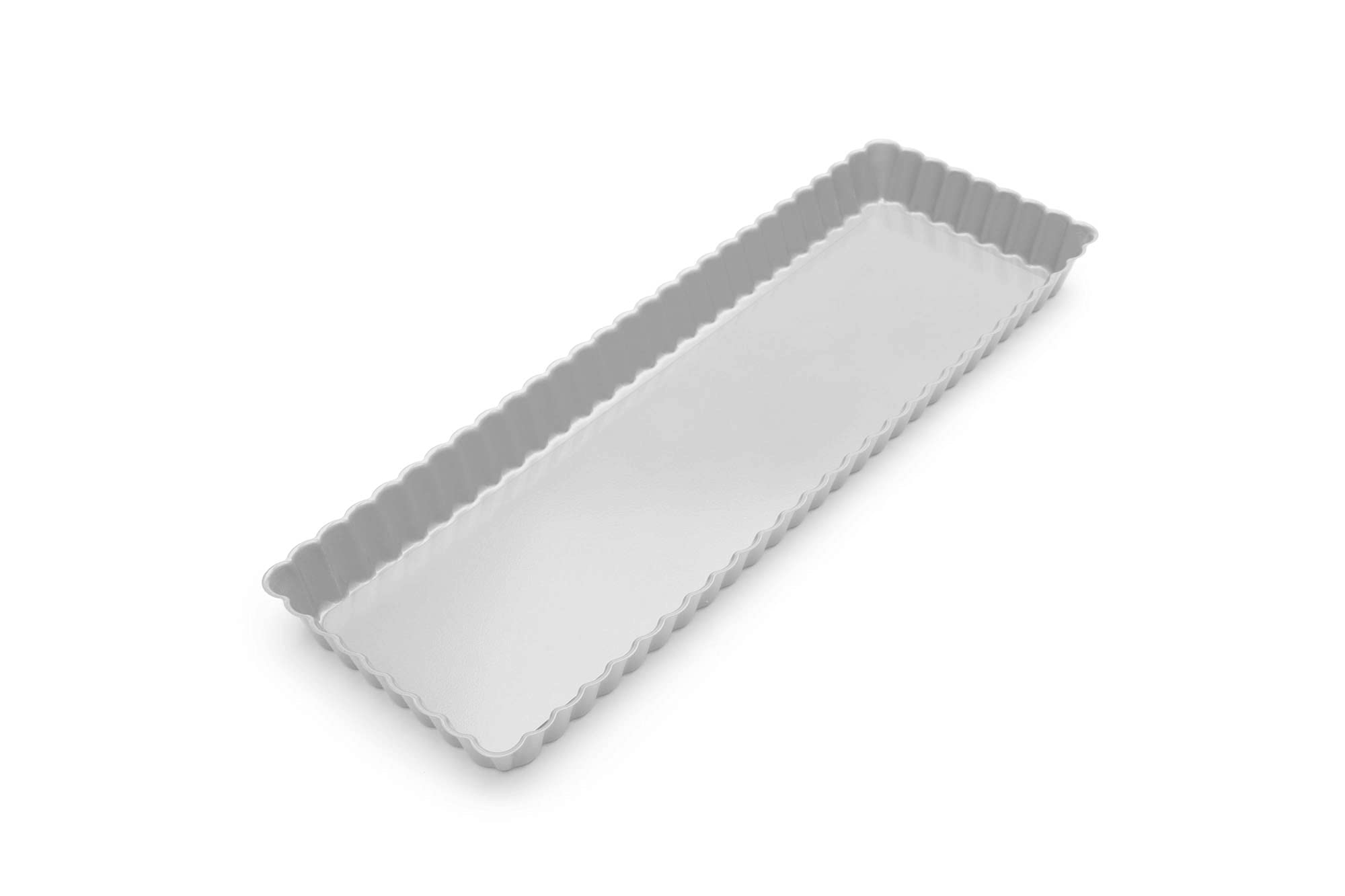 Fox Run 44531 Rectangular Tart Pan, 14.1 x 4.7 x 1 inch, Silver Stainless Steel with Removable Bottom, Large