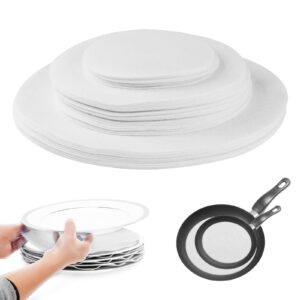 felt plate storage dividers, 36 pack premium felt round china dish separators pads plate dividers with 3 sizes, dish storage protectors pads for packing stacking cookware (white)