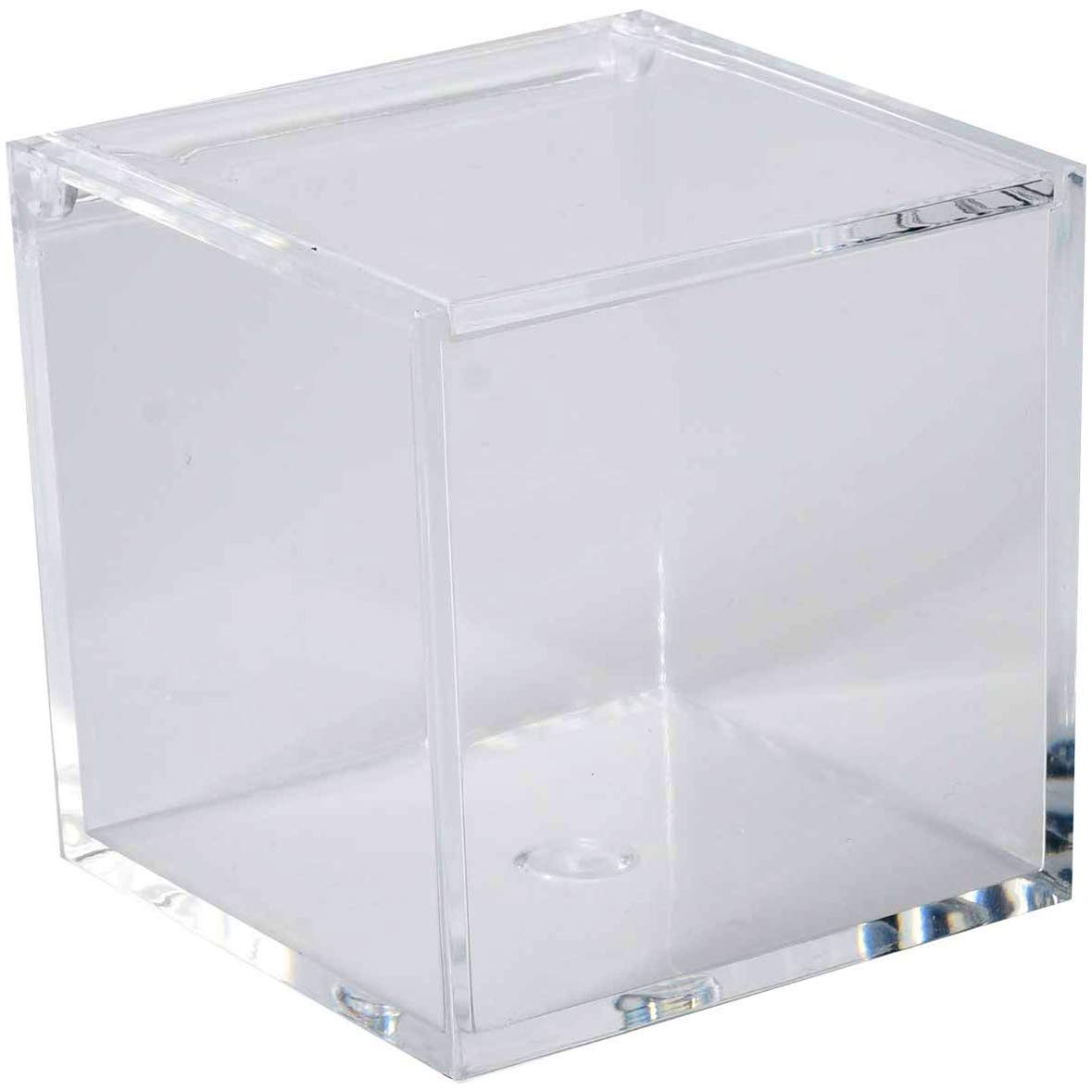 Hammont Acrylic Boxes - Clear Cubes (4 Pack) 3.15x3.15x3.15 | Small Lucite Boxes with Hinged Lids, for Displays, Gifts, Weddings, Jewlery, Parties, Candies & Supplies, Plastic Storage Containers