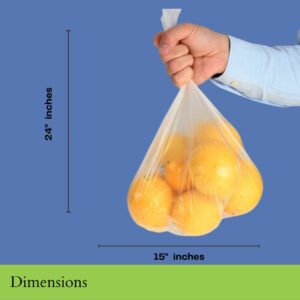 Plastic Produce Bags on a Roll, Disposable or Reusable, Self-service food storage for Fruit, Vegetables, Snacks & Waste, with Side Holders for Dispenser, Small garbage bags