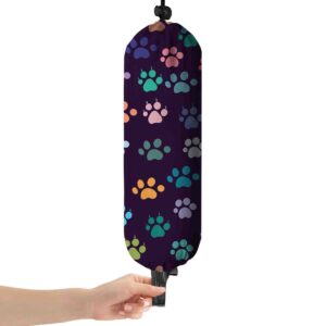 cute plastic bag holder,paw print,grocery bags dispenser,shopping bag organizer,gifts for kitchen decor