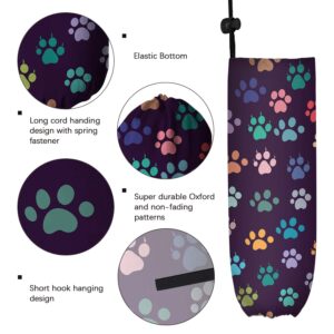 Cute Plastic Bag Holder,Paw Print,Grocery Bags Dispenser,Shopping Bag Organizer,Gifts for Kitchen Decor